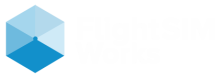 Logo - TEXTO BLANCO - FLIGHT SIM WORKS - sin fondo