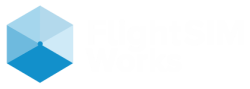 Logo - TEXTO BLANCO - FLIGHT SIM WORKS - sin fondo